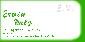 ervin walz business card